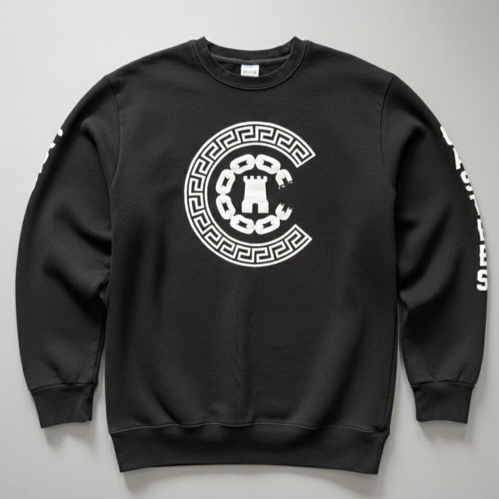Crooks & Castles Mens XXL Link Chain Crewneck Sweatshirt Black